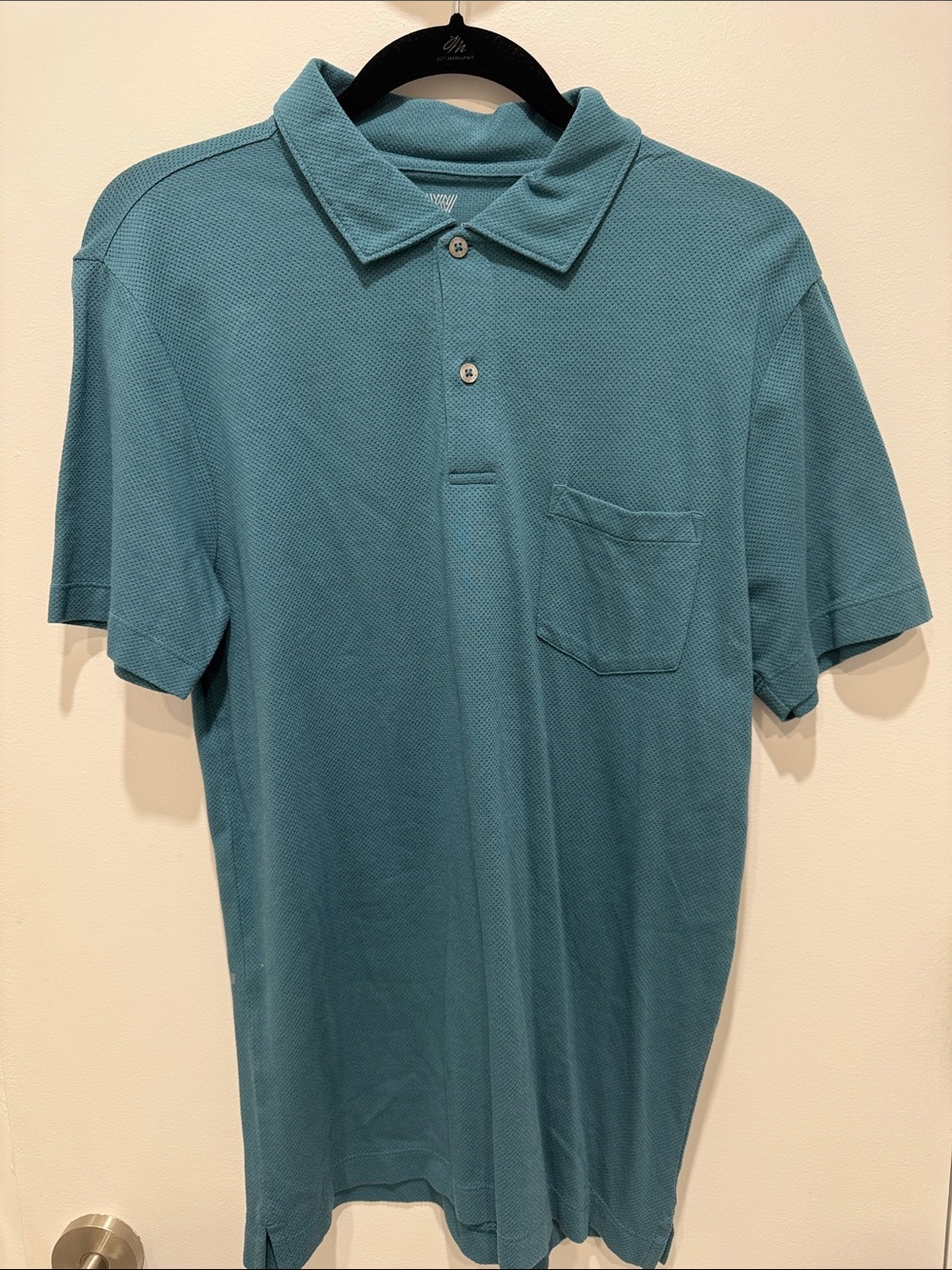 Mack Weldon Teal Short-Sleeve Pocket Polo Shirt